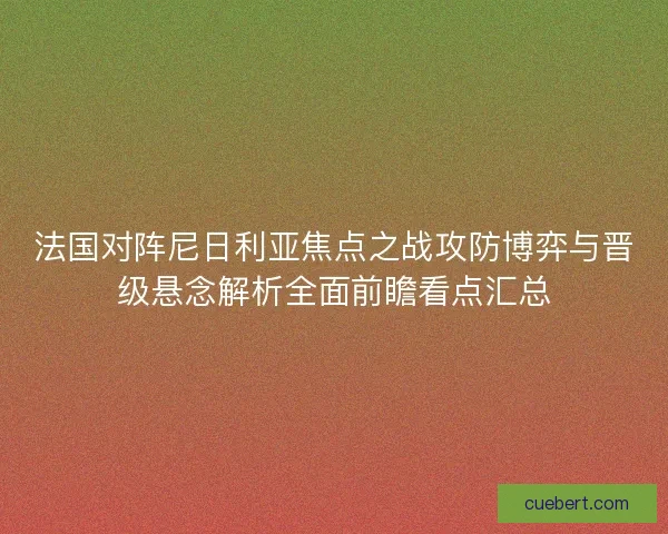 法国对阵尼日利亚焦点之战攻防博弈与晋级悬念解析全面前瞻看点汇总